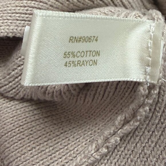 Boston Proper Womens Taupe Cotton Rayon Knit Dress Bell Sleeves Fit & Flare Sz X - Picture 6 of 7